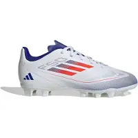 Adidas Junior F50 Klub Fremgang Pakke FG Fast Bund Fodboldstøvler Cloud White/Solar Red/Lucid Blue