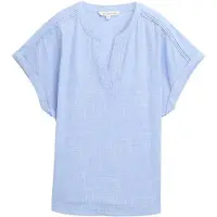 Tom Tailor Bluse lyseblå / hvid
