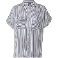 Vero Moda Bluse 'VMBumpy' natblå / hvid