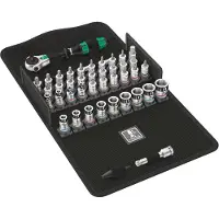 Wera 8100 SA All-in, Topnøglesæt, 42 stk, Sort, Krom, Grøn, Skraldehåndtag, 1 stk, 1/4