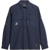 Superdry Superdrytil mænd. M4010889A Marineblå Delta-skjorte (S), Casual, Bomuld, Lange ærmer