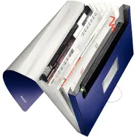 Leitz Style - Dokumentmappe - ekspanderende - 6 rum - 6 dele - for A4 (210 x 297 mm) - med faneblade - titanblå
