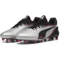 Puma KING ULTIMATE FG/AG Football Boots Unisex, Shoes, Silver/Black/Sun Struck, 43