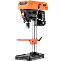 Vevor 203,2 mm/8 tommer stationær borepresse, 500 W induktionsmotor, bordboremaskine med justerbar hastighed på 550 / 950 / 1450 / 1950 / 2500 o/min, 0-45° vipbart arbejdsbord, LED-arbejdslys, til træ