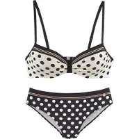 LASCANA Bikini mørkegul / sort / hvid