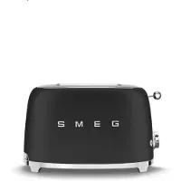 Smeg 50''s Style Brødrister TSF01BLMEU Sort, 2 skive(r), Sort, Rustfrit stål, Knapper, Rustfrit stål, 950 W