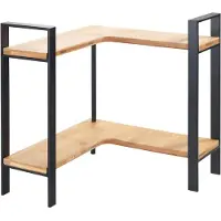 Wenko Lou, Hjørnehylde, Fritstående, Bamboo, Metal, Sort, Træ, Køkken, 2 hylder