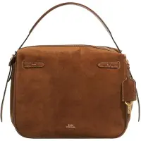 Ralph Lauren Polo Ralph Laurentil kvinder. 428962627001 Brun ruskind Polo ID Satchel taske (OSFA), Casual, Læder