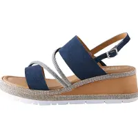 Next Sandaler med rem navy / sølv
