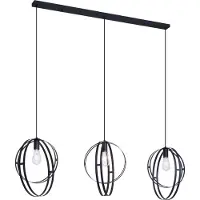 QAZQA Smart hanglamp zwart langwerpig 3-lichts incl. Wifi G95 - Indu