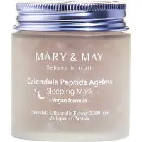 MARY & MAY Vegan Calendula Peptid Ageless Sleeping Mask 110G Deep Hydration Calendula Petals 25 Typer Peptid Hyaluronic Gel Type Korean Facial Ma