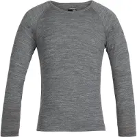 Icebreaker - Skiundertøj børn - K Merino 200 Oasis LS Crewe Gritstone Heather til UnisexUld - Børnetoj Størrelse 14 År Gammel - Grå