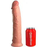 King Cock Elite Realistisk Silikonedildo med Sugekop 28 CM Lys Hudfarve