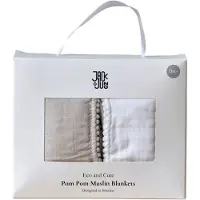 Jack o Juno Babysvøb - 120x120 cm - 2-pak - Pom Pom - Pearl/Dust - - OneSize - Babysvøb