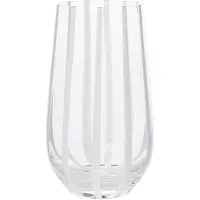 Broste Copenhagen Stripe drikkeglas 55 cl Clear/White stripes