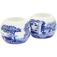 Spode Blue Italian fyrfadsstage 2-pak Blå-hvid
