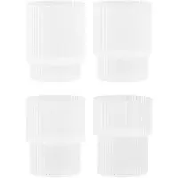Ferm Living Ripple glas 4 stk Frosted