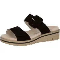 Caprice Mule, black, made of Leather with Wedge heel, Size 38