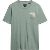 Superdry Superdrytil kvinder. W1011623A Afslappet grøn t-shirt med synske læsninger (XS), Casual, Korte ærmer, Økologisk bomuld, Bæredygtig