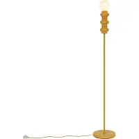 QAZQA Retro gulvlampe sennepsgul med mat glas - Fedde