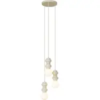 QAZQA Retro pendellampe beige med matglas 3-lys - Fedde