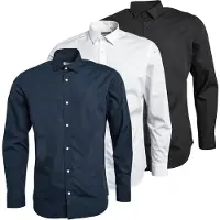 Jack & Jones Herre Joseph Tre-pakke Langærmede Skjorter Blå/Hvid/Sort