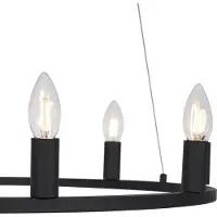 QAZQA Smart pendellampe sort 7-lys inkl. WiFi C35 - Knight