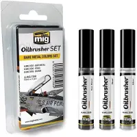 Vallejo Ammo: Oilbrusher Set - Bare Metal Colors Set