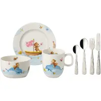 Villeroy & Boch Happy as a Bear børneservice og -bestik 7 dele