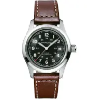 Hamilton Herreur H70455533 Khaki Field Sort/Læder Ø38 mm