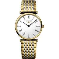 Longines Dameur L4.512.2.11.7 Grande Classique Hvid/Gul guldtonet