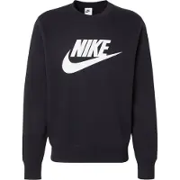 Nike Sweatshirt Club Graphic Fleece Crew - Sort/hvid, størrelse Medium