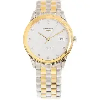 Longines Herreur L4.974.3.27.7 Flagship Hvid/Gul guldtonet stål