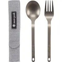 Snow Peak - Køkken - Titanium Fork & Spoon Set til UnisexTitanium - Grå