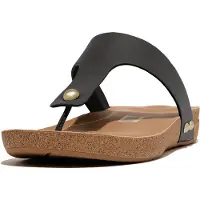FitFlop Fitfloptil kvinder. HE9-001 iQushion-sandaler i læder, sort (40), Økologisk læder, 1-3 cm, Casual