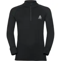 Odlo - Skiundertøj børn - T-Shirt ML 1/2 ZIP Active Warm Eco Kids Black til Unisex - Børnetoj Størrelse 104 cm - Sort