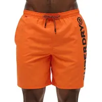 Superdry Superdrytil mænd. M3010248A 43,2 cm svømmedragt med orange sportsgrafik (S), Badetøj, Genanvendt polister, Bæredygtig