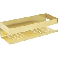 Wenko Rustfri stål væghylde mat guld 30 x 10,5 x 8 cm - Monteres nemt uden boring med Turbo-Loc systemet – stærk og holdbar klæbepude