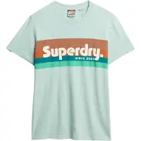 Superdry Superdrytil mænd. M1012137B Terrain Logo Stripe Relaxed T-shirt grøn (S), Casual, Bomuld, Korte ærmer, Turkis