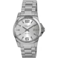 Longines Herreur L3.760.4.76.6 Conquest Sølvfarvet/Stål Ø43 mm