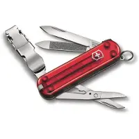 Victorinox Nail Clip 580, Swiss pocket knife, transparant red