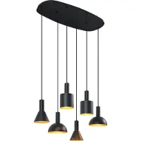 QAZQA Moderne pendellampe sort 6-lys - Biles