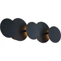 QAZQA Modern Wall Lamp Black incl. LED 3-Step Dimmable 5-Lights - Sunrise