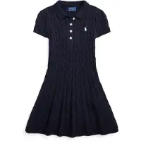 Ralph Lauren Polo Ralph Laurentil piger. 312916526001 Polo-kjole i marineblåt bomuldsstrik (3años= 94/100cm), Casual, Korte ærmer, børnetøj