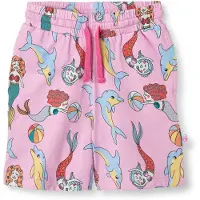 Smafolk Shorts - Pink lavender m. Havfruer Og Delfiner - - 4-5 år (104-110) - Shorts