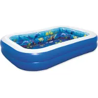 Bestway 54177, Oppustelig pool, 778 L, Rektangulær, 3 År, Vinyl, Blå, Hvid