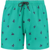 Shiwi Badeshorts 'Scott Birds' navy / jade