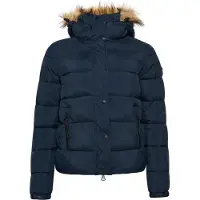 Superdry Superdrytil kvinder. W5011178A Kort jakke med hætte til mellemliggende marinebrug (M), Casual, Nylon, Blå