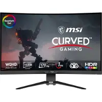 MSI MAG 325CQRF-QD - LED-skærm - gaming - kurvet - 32 (31.5 til at se) - 2560 x 1440 WQHD @ 165 Hz - VA - 300 cd/m² - 3500:1 - 1 ms - 2xHDMI, DisplayPort, USB-C