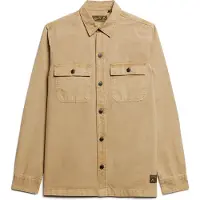 Superdry Superdrytil mænd. M4010799A Brun langærmet militærskjorte (XXL), Casual, Bomuld, Lange ærmer